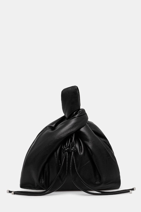 Nanushka geantă de piele JEN DRAWSTRING culoarea negru, NW25SSBG04899