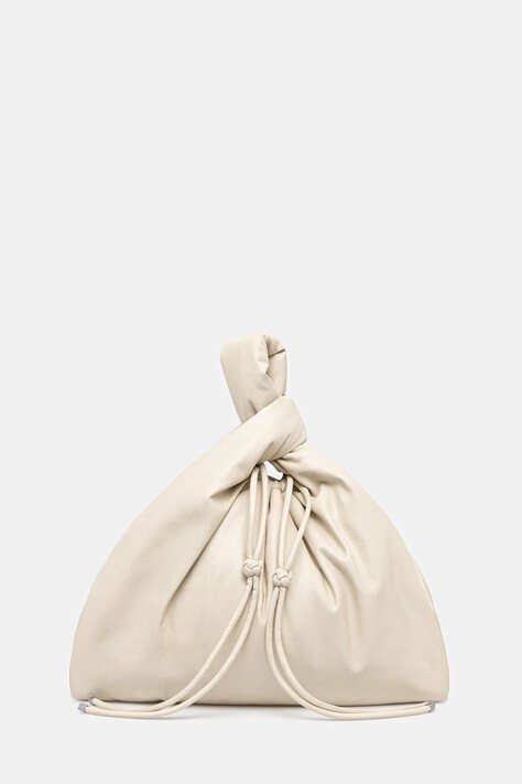 Kožená kabelka Nanushka JEN DRAWSTRING LARGE béžová barva, NW25SSBG03893