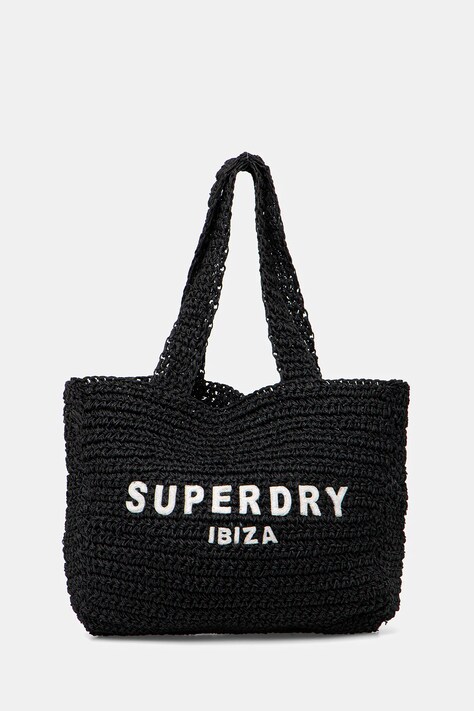 Superdry geantă de plajă culoarea negru, W9110401A-AZD