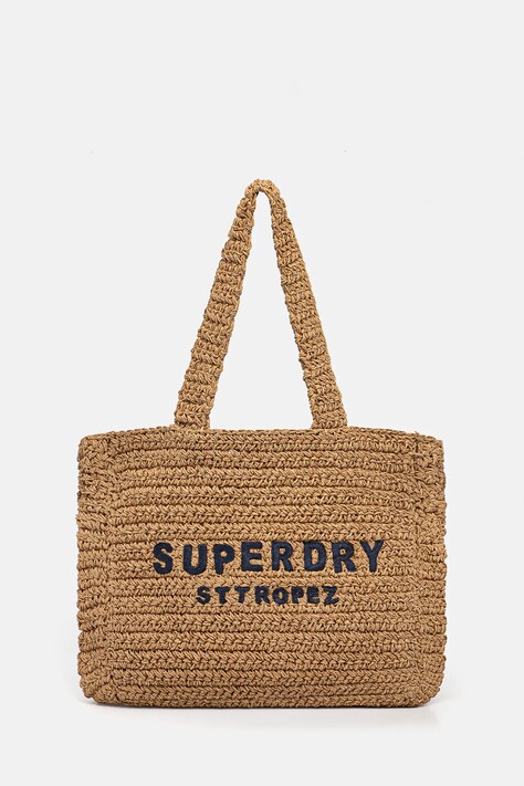Superdry poșetă culoarea maro, W9110401A-F4X