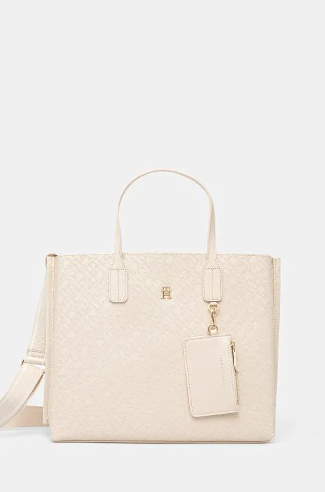 Kabelka Tommy Hilfiger béžová barva, AW0AW17174