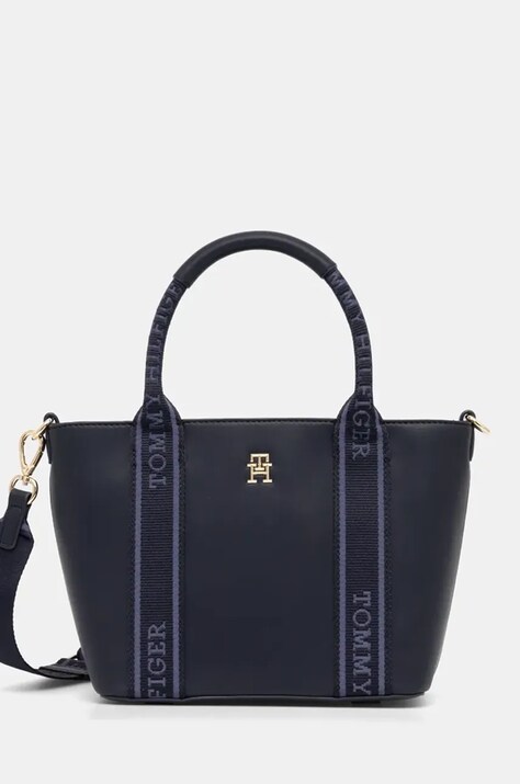 Kabelka Tommy Hilfiger tmavomodrá barva, AW0AW17201