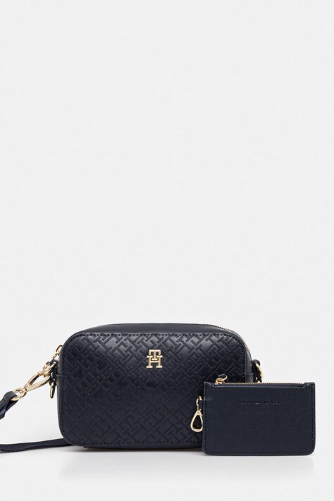 Kabelka Tommy Hilfiger tmavomodrá barva, AW0AW17221