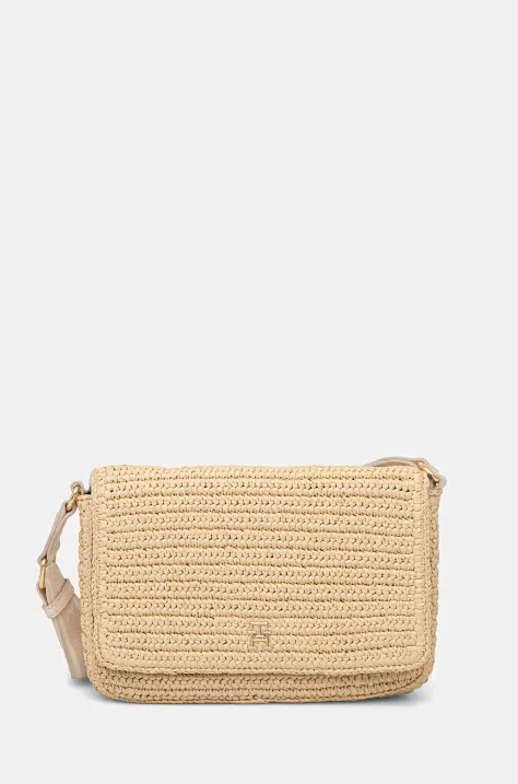 Τσάντα Tommy Hilfiger χρώμα: μπεζ, AW0AW17224