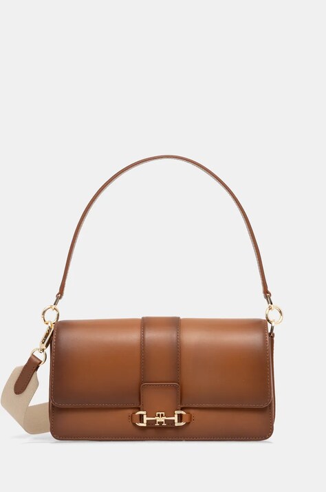 Tommy Hilfiger poseta de piele culoarea maro, AW0AW17400