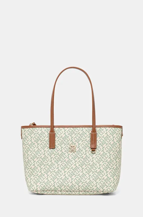 Kabelka Tommy Hilfiger zelená barva, AW0AW17415