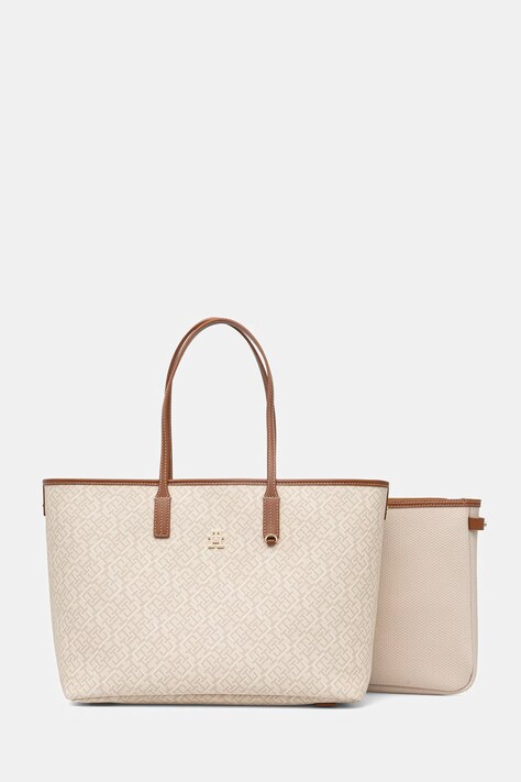 Tommy Hilfiger kabelka typu shopper dámska béžová AW0AW17416