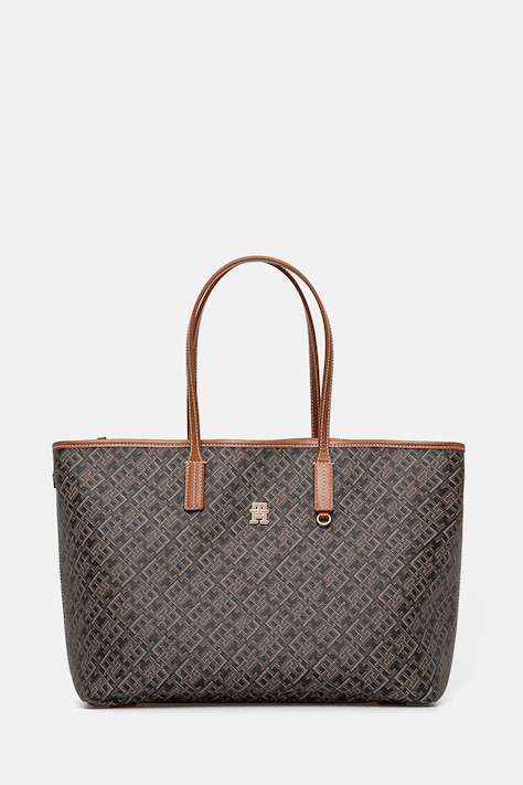 Τσάντα Tommy Hilfiger χρώμα: καφέ, AW0AW17416