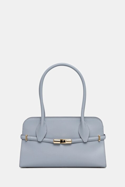 Kožená kabelka Furla modrá barva, WB01505.BX3104.550001007