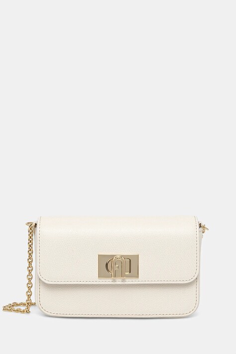 Furla poșetă de piele culoarea bej, WE00265.ARE000.PNN001007