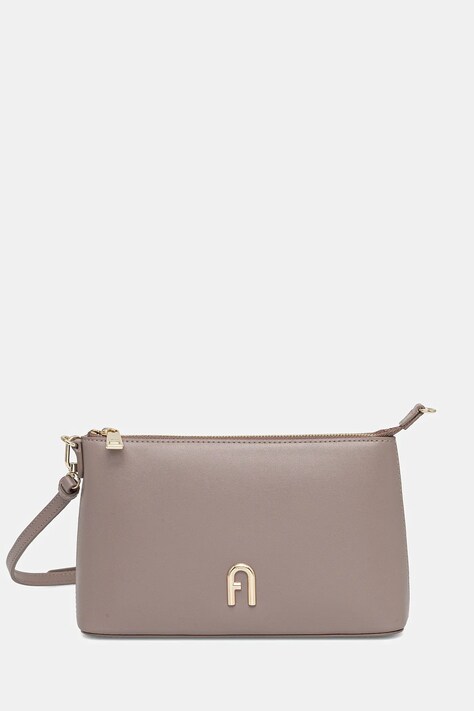 Δερμάτινη τσάντα Furla χρώμα: γκρι, WE00615.AX0733.MA2001007