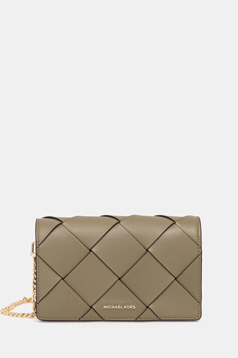 MICHAEL Michael Kors torebka skórzana kolor zielony 32S5GJ6C8L