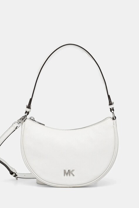 Kožená kabelka MICHAEL Michael Kors biela farba, 32S5S8QU1L