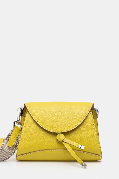 Kožená kabelka Gianni Chiarini MARGOT žlutá barva, BS.11410.GRN.NABCL