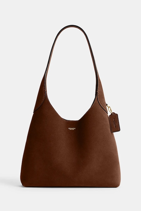 Coach taška dámská semišová Brooklyn Shoulder Bag 28 hnědá CW637