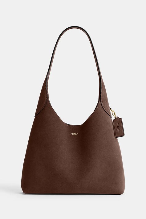 Coach Brooklyn Shoulder Bag 28 torebka damska zamszowa brązowa CW637
