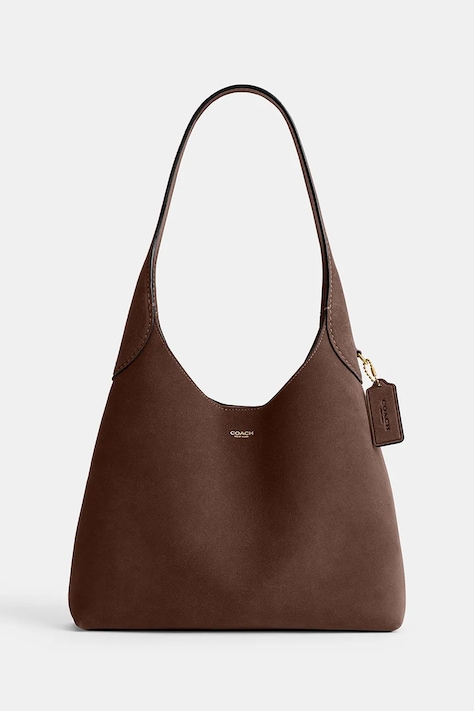 Coach Brooklyn Shoulder Bag 28 torebka damska zamszowa brązowa CW637