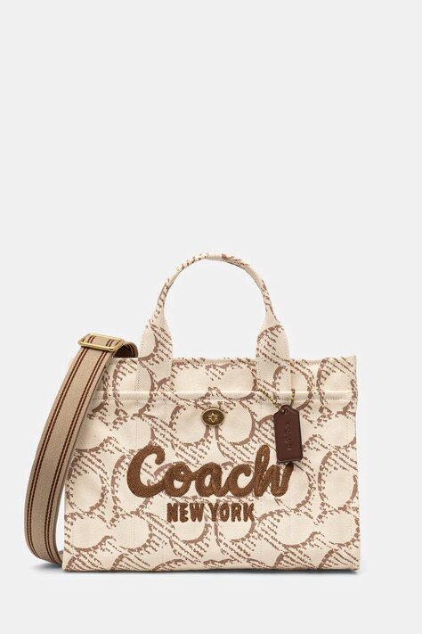 Coach poseta culoarea bej, CAM70