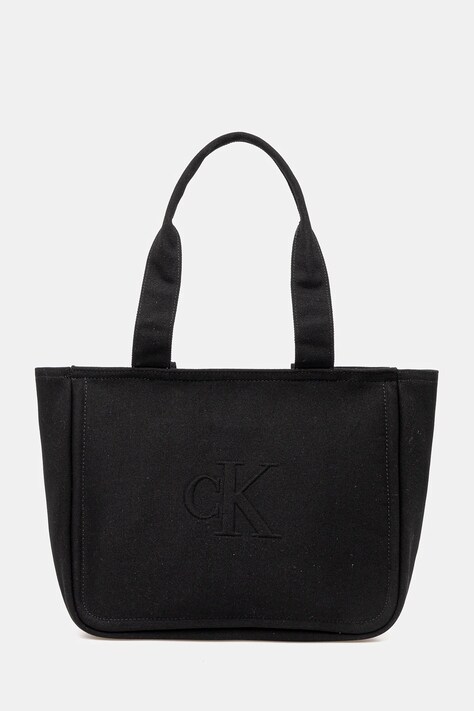 Βαμβακερή τσάντα Calvin Klein Jeans χρώμα: μαύρο, LV04K3098G