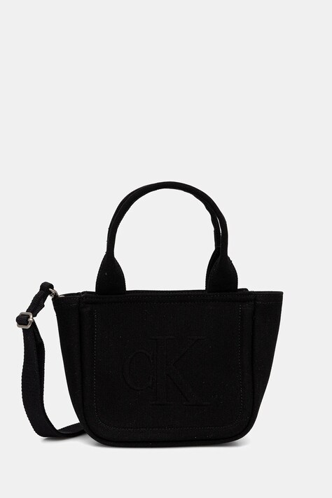 Calvin Klein Jeans geantă de bumbac culoarea negru, LV04K3160G
