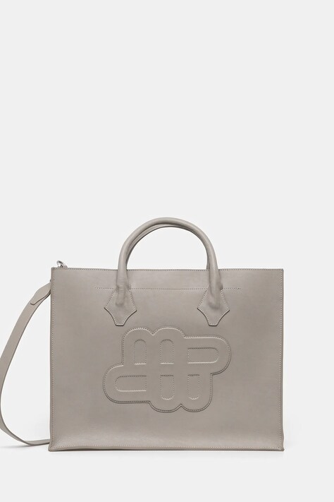 Kožená kabelka MUNTHE FRANCI šedá barva, 251190525151