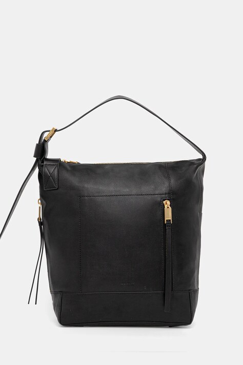 AllSaints torebka skórzana ALBA kolor czarny W246XC