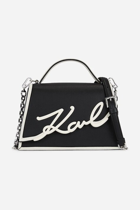 Kožená kabelka Karl Lagerfeld černá barva, A1W30224
