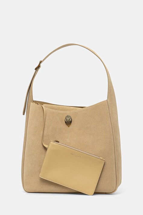 Semišová kabelka Kurt Geiger London zelená barva, 3576073209