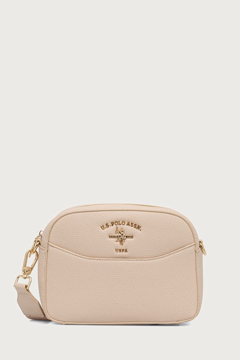 U.S. Polo Assn. Geantă crossbody pentru femei cu imitație de piele Stanford bej BIUSS6206WVP