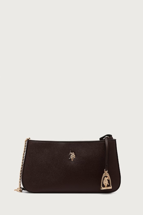 U.S. Polo Assn. Μικρή τσάντα γυναικεία από απομίμηση δέρματος Jones καφέ BEUJE8663WVP