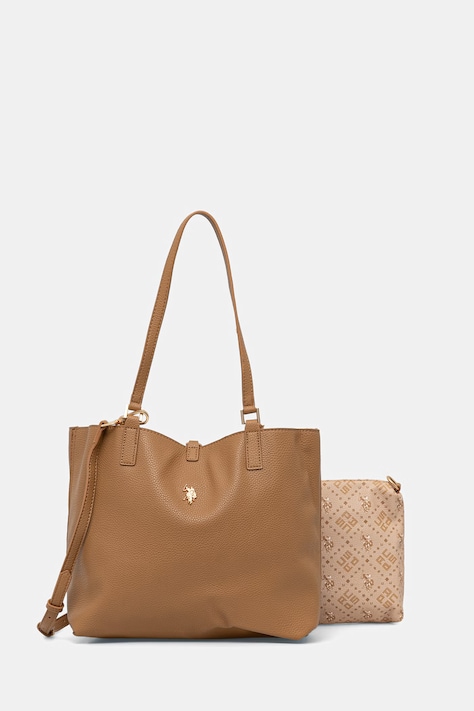 U.S. Polo Assn. torebka shopper damska z imitacji skóry Malibu brązowa BEUM08707WVP