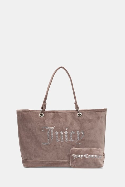 Juicy Couture torebka tote damska welurowa Kimberly beżowa BEJQL8761WPO
