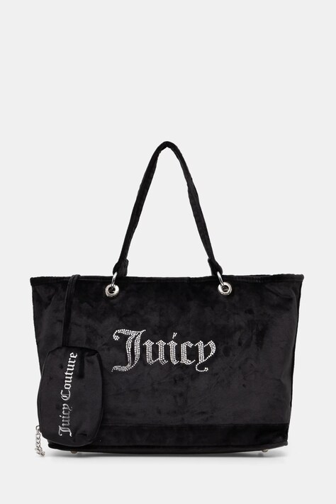 Juicy Couture geantă de mână din catifea Kimberly culoarea negru, BEJQL8761WPO