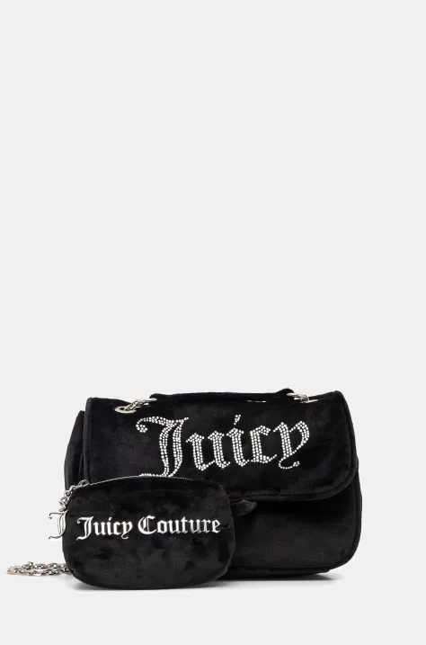 Βελούδινη τσάντα Juicy Couture Kimberly χρώμα: μαύρο, BEJQL8762WPO