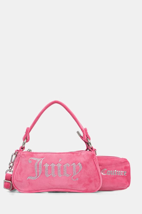 Juicy Couture torebka crossbody damska welurowa Kimberly różowa BEJQL8767WPO
