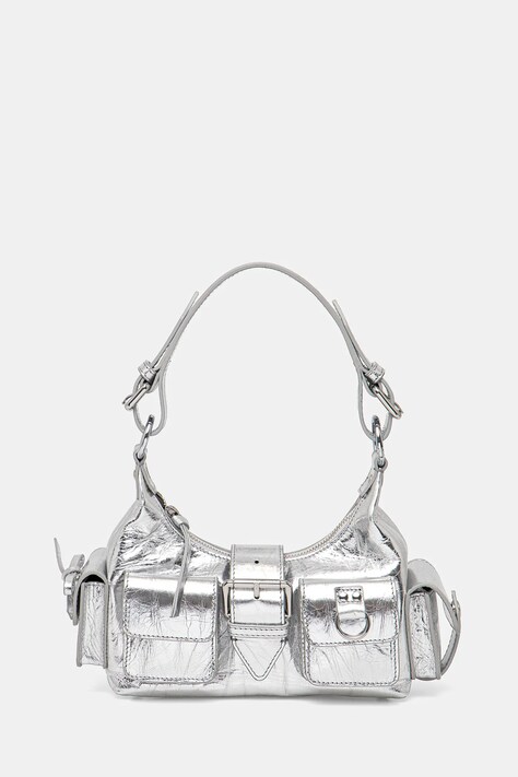 Kabelka The Kooples stříbrná barva, AFSAMELIAS09