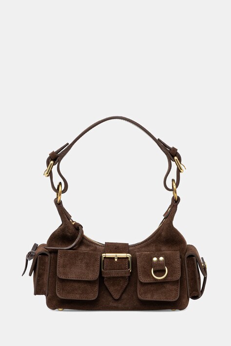 The Kooples torebka zamszowa kolor brązowy AFSAMELIAS22