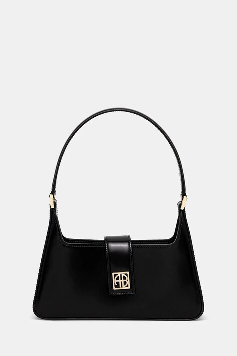 Кожена чанта Anine Bing Lou Shoulder Bag в черно A.13.11445