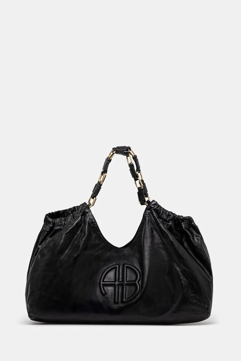 Anine Bing borsa a mano in pelle Kate Tote colore nero A.13.3087