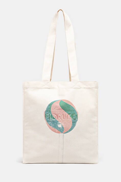Fiorucci torba bawełniana Lollipop Print Canvas Tote kolor beżowy U02SPABA275CO03WH02