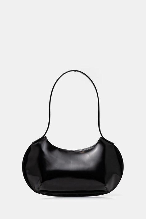 By Far poșetă de piele culoarea negru, MWBSB056CL017BK001PL