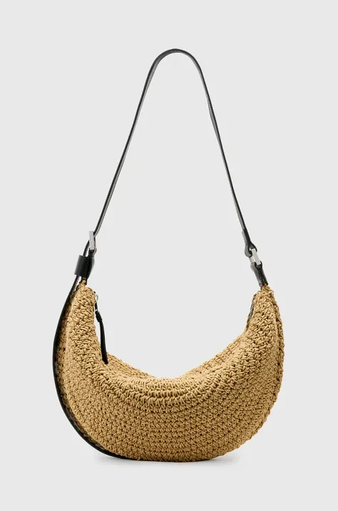 AllSaints torebka HALF MOON kolor beżowy W118XC