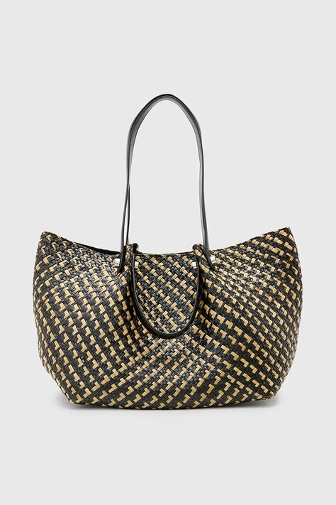 AllSaints kézitáska ALLINGTON STRAW fekete, W120XC