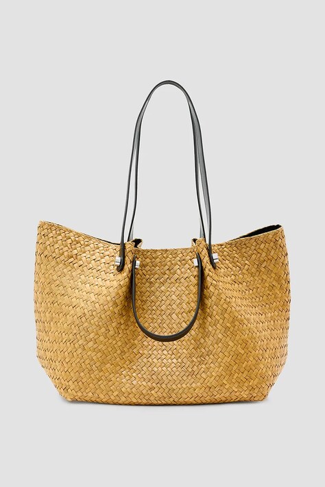 AllSaints totebag ALLINGTON STRAW culoarea bej, W277XC