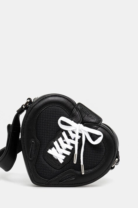 Strapped Heart Shoulder Bag χρώμα: μαύρο, 12115063
