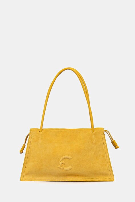 Coccinelle geantă de mână din piele întoarsă COCCINELLEDULSE SUEDE culoarea galben, SS6 13 01 01