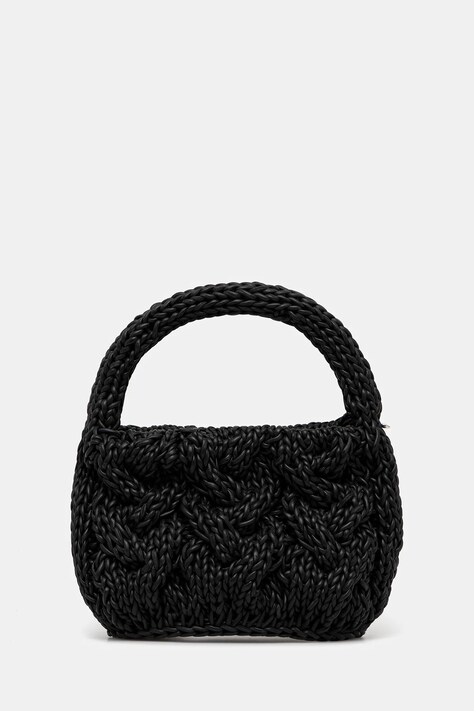 Кожаная сумочка JW Anderson Small Cable Knit цвет чёрный HB0712.LA0365