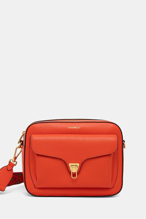 Kožená kabelka Coccinelle oranžová barva, E1.NOF.15.04.01