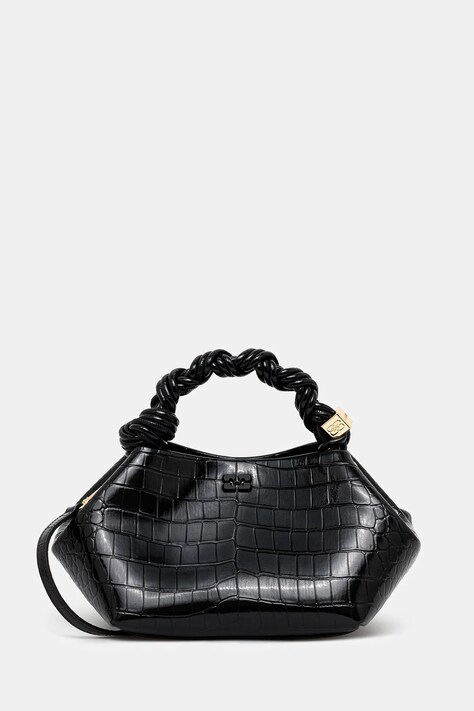 GANNI torebka Bou Bag Small Patent Croco kolor czarny A6083
