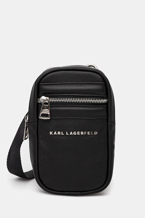 Karl Lagerfeld borseta de piele culoarea negru, 551455.815922